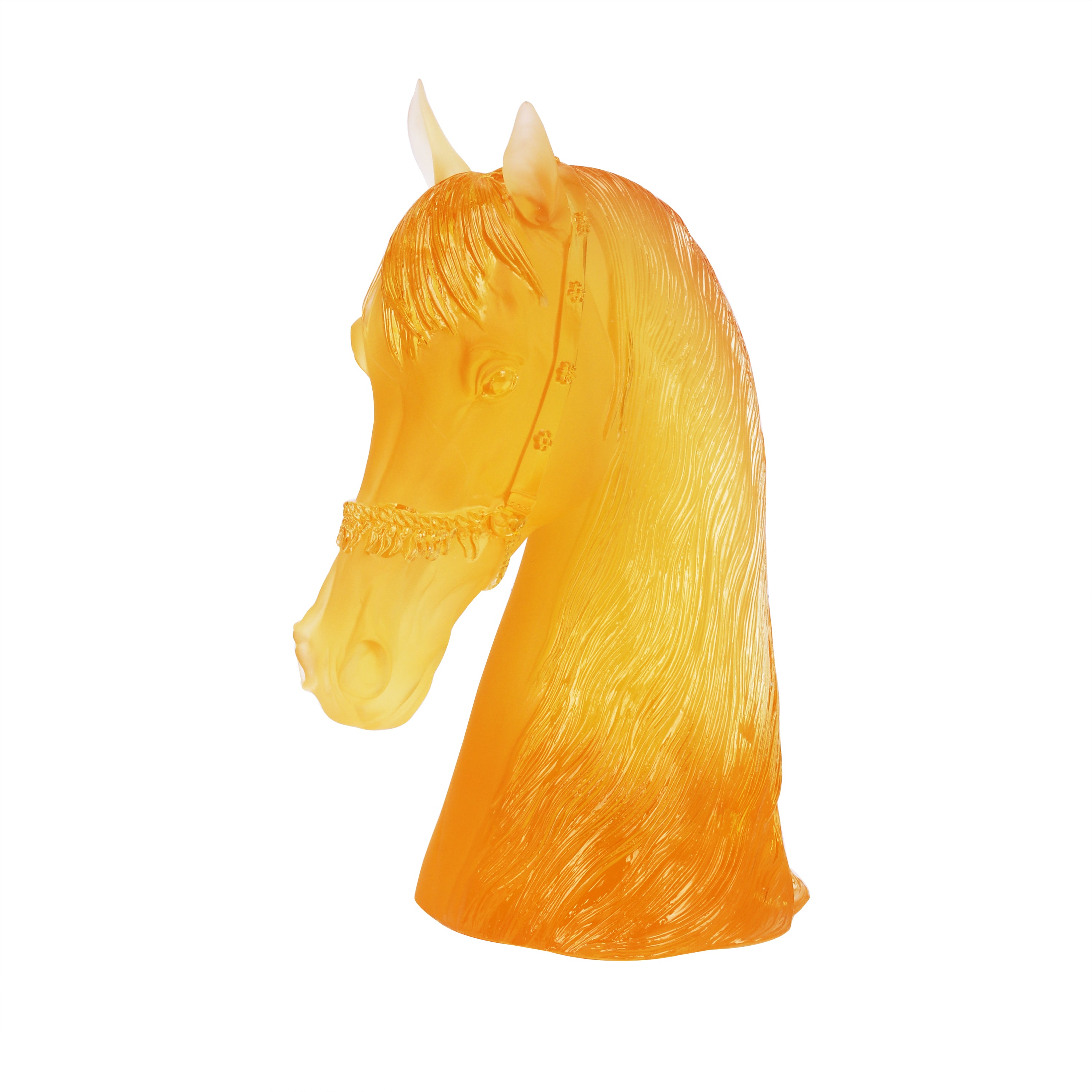 Amber Crystal Horse Head Sculpture
