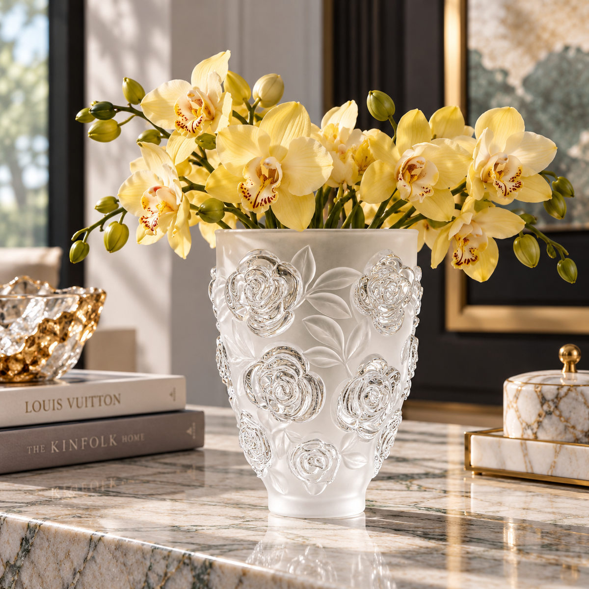 Eternal Rose Frosted Vase