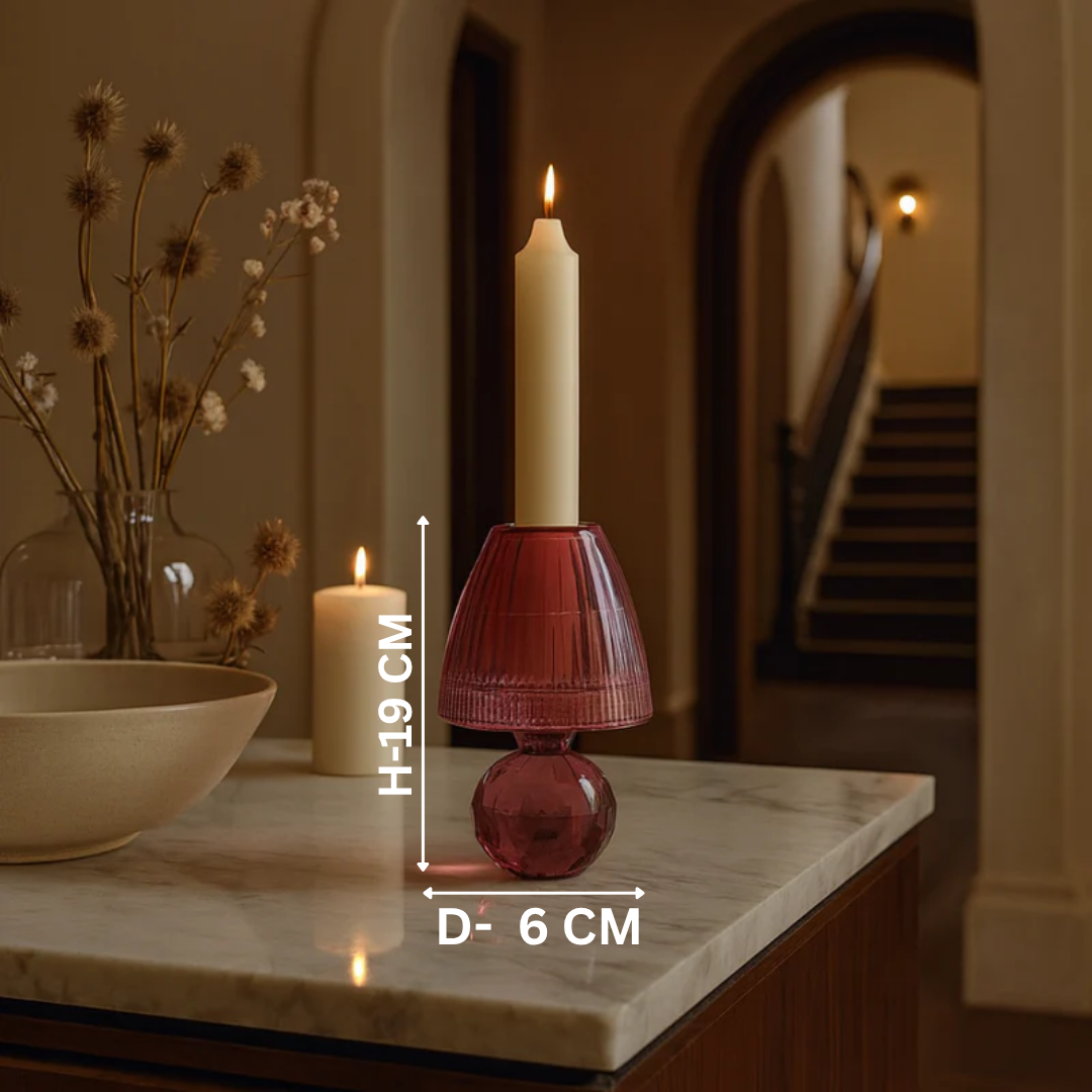 Crystal Candle Holder Red