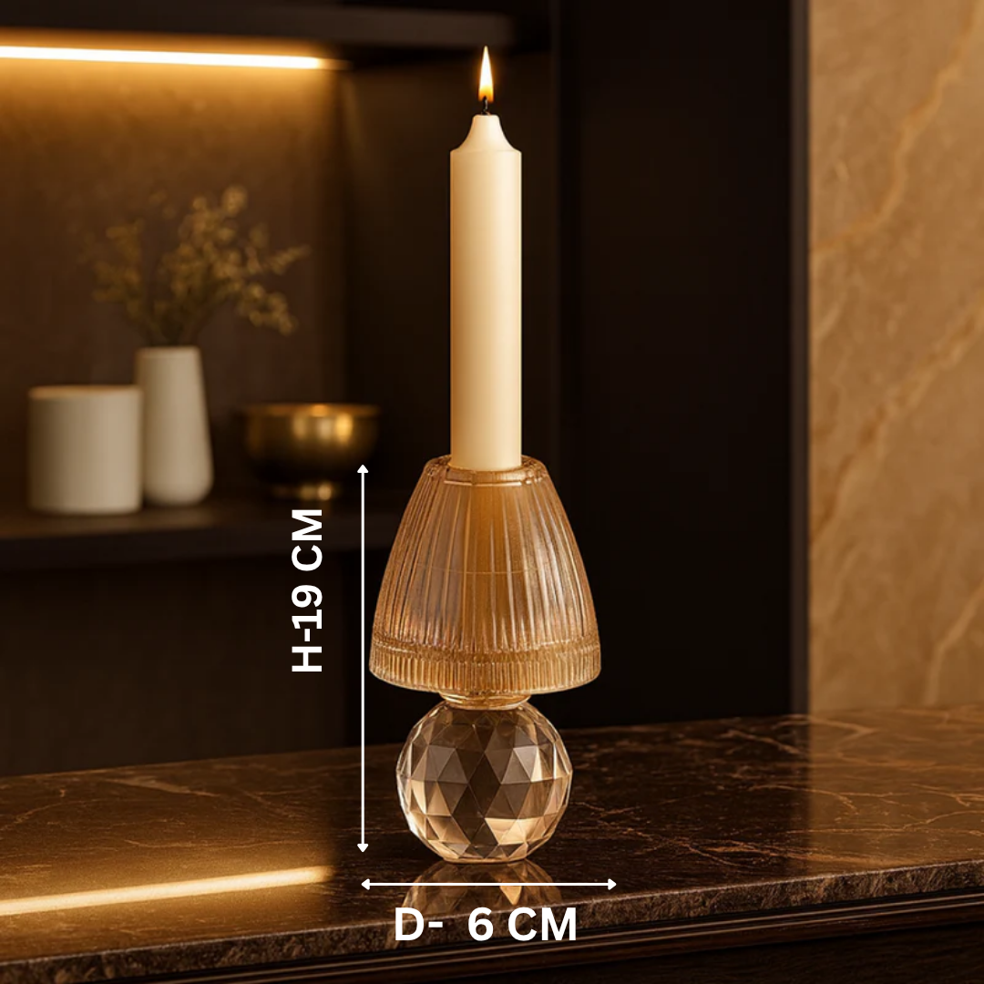 Crystal Candle Holder Peach