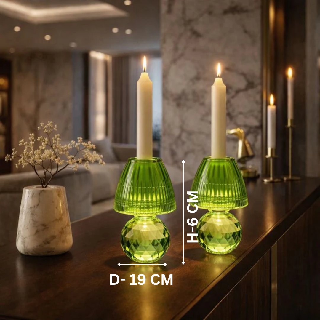 Set of 2 Crystal Candle Holder