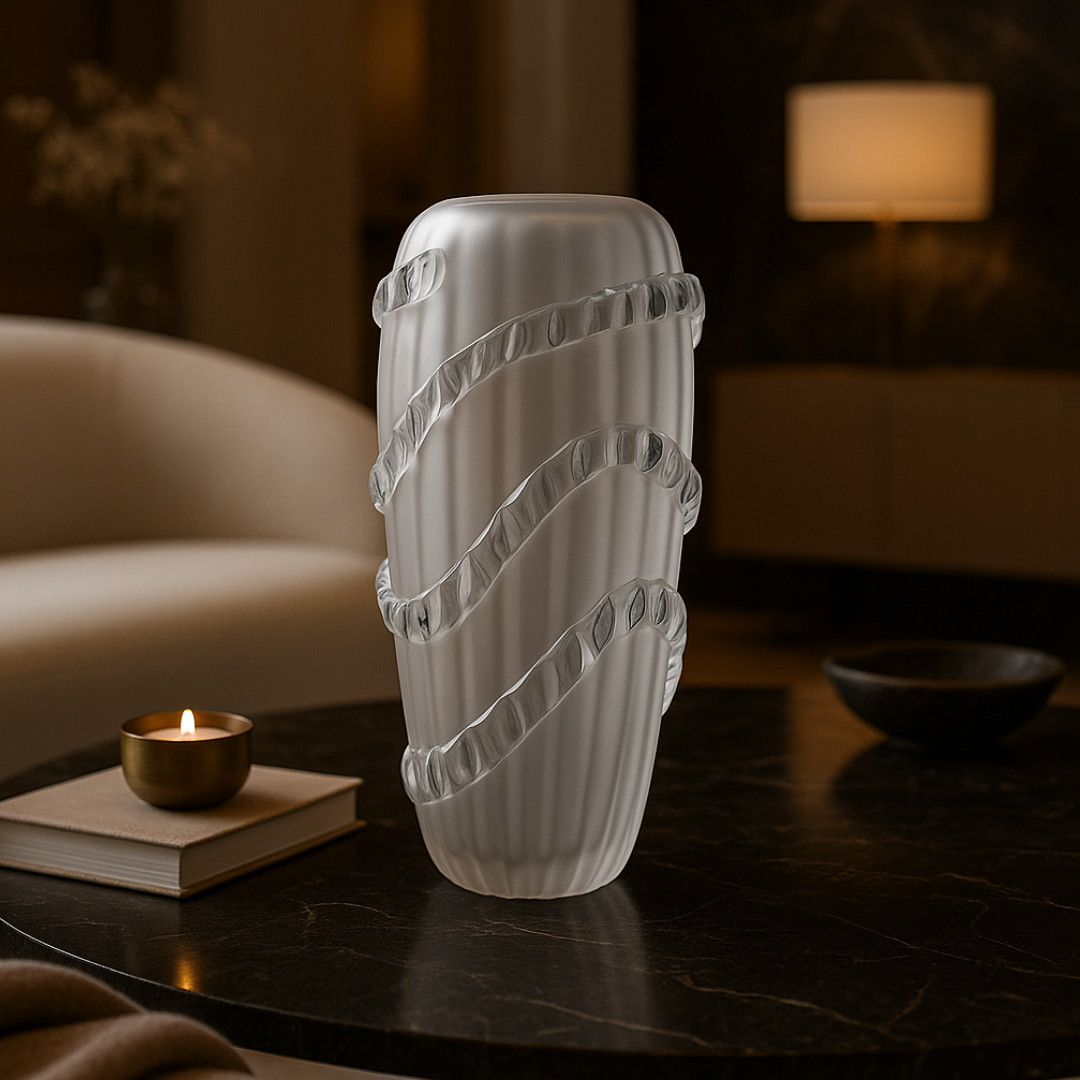 CRYSTAL WHIRL VASE Large