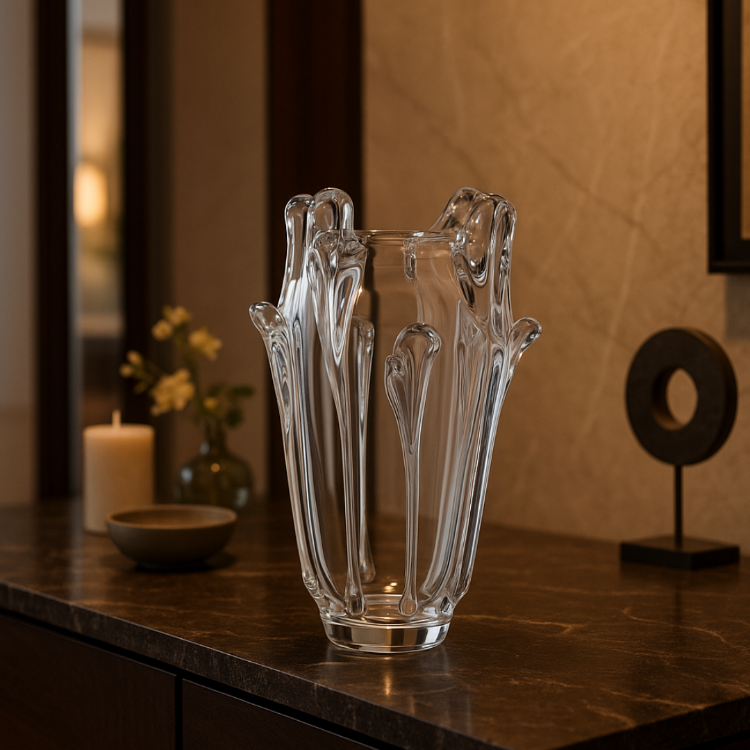 Crystal Swirl Vase Clear Large