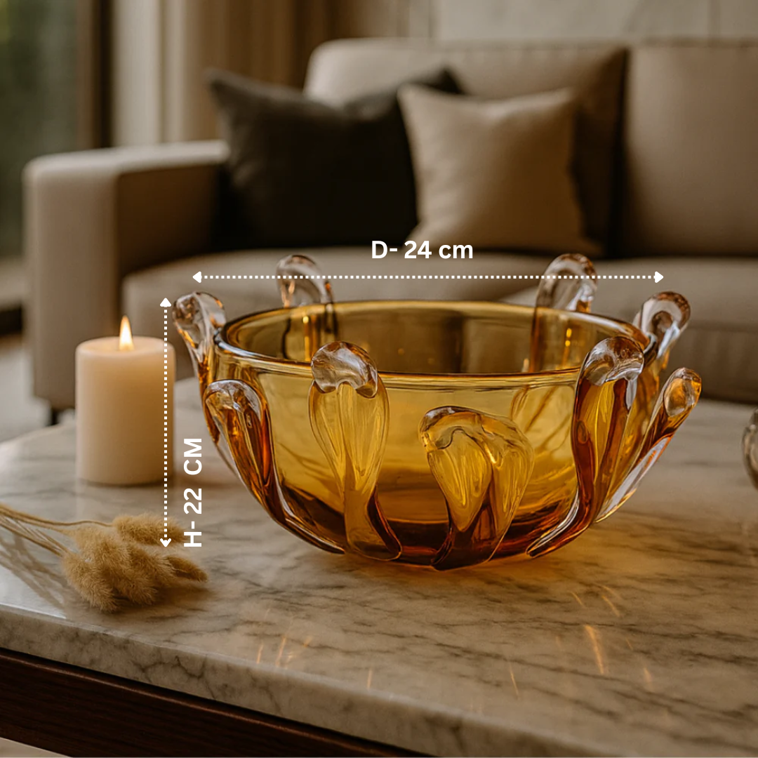 Crystal Swirl Bowl Amber