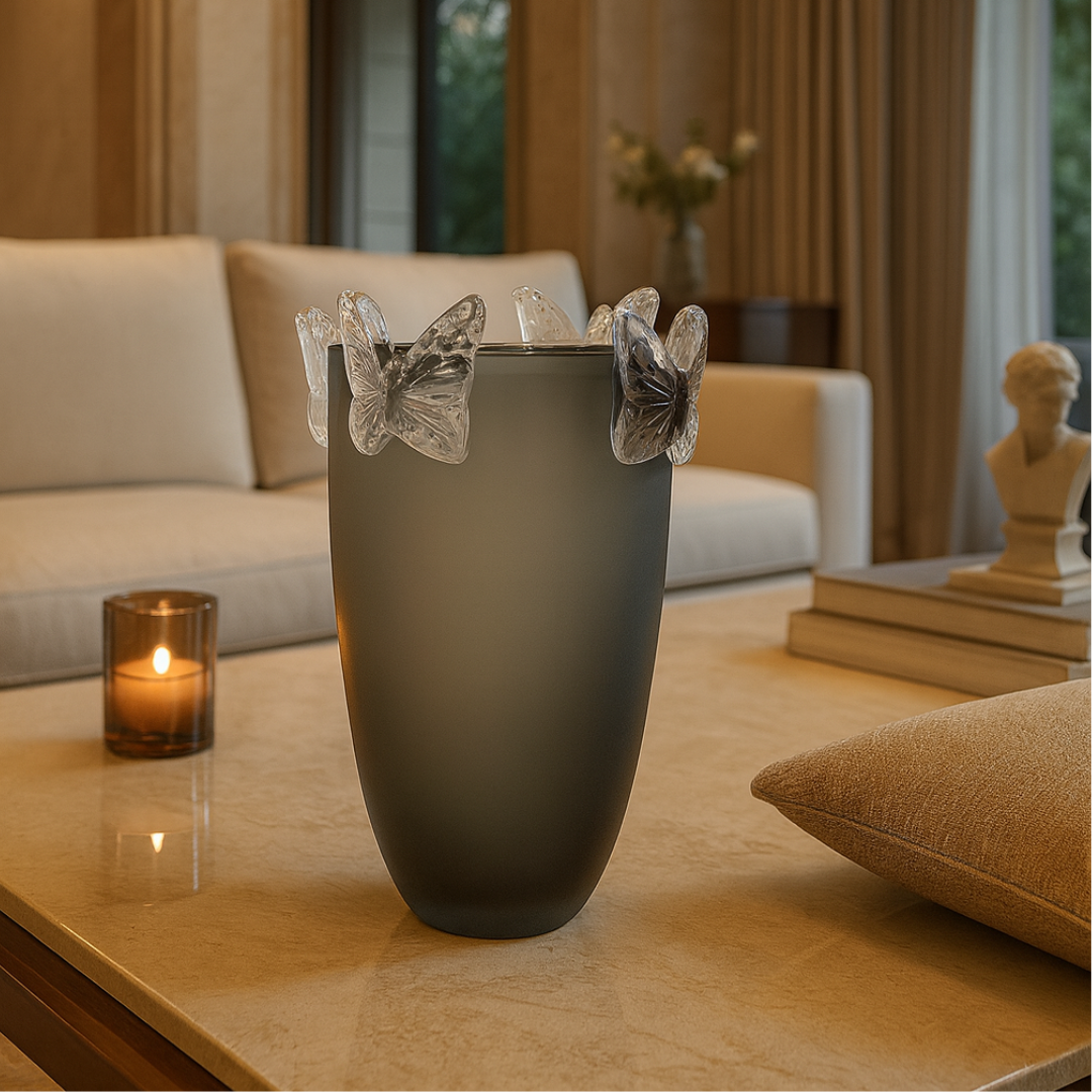 Crystal Butterfly Vase Frost Gary Large