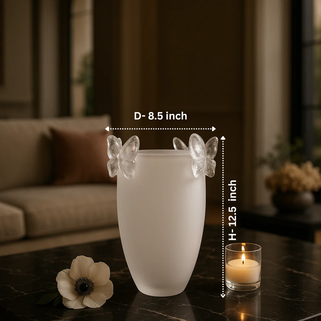 Crystal Butterfly Vase Clear Small