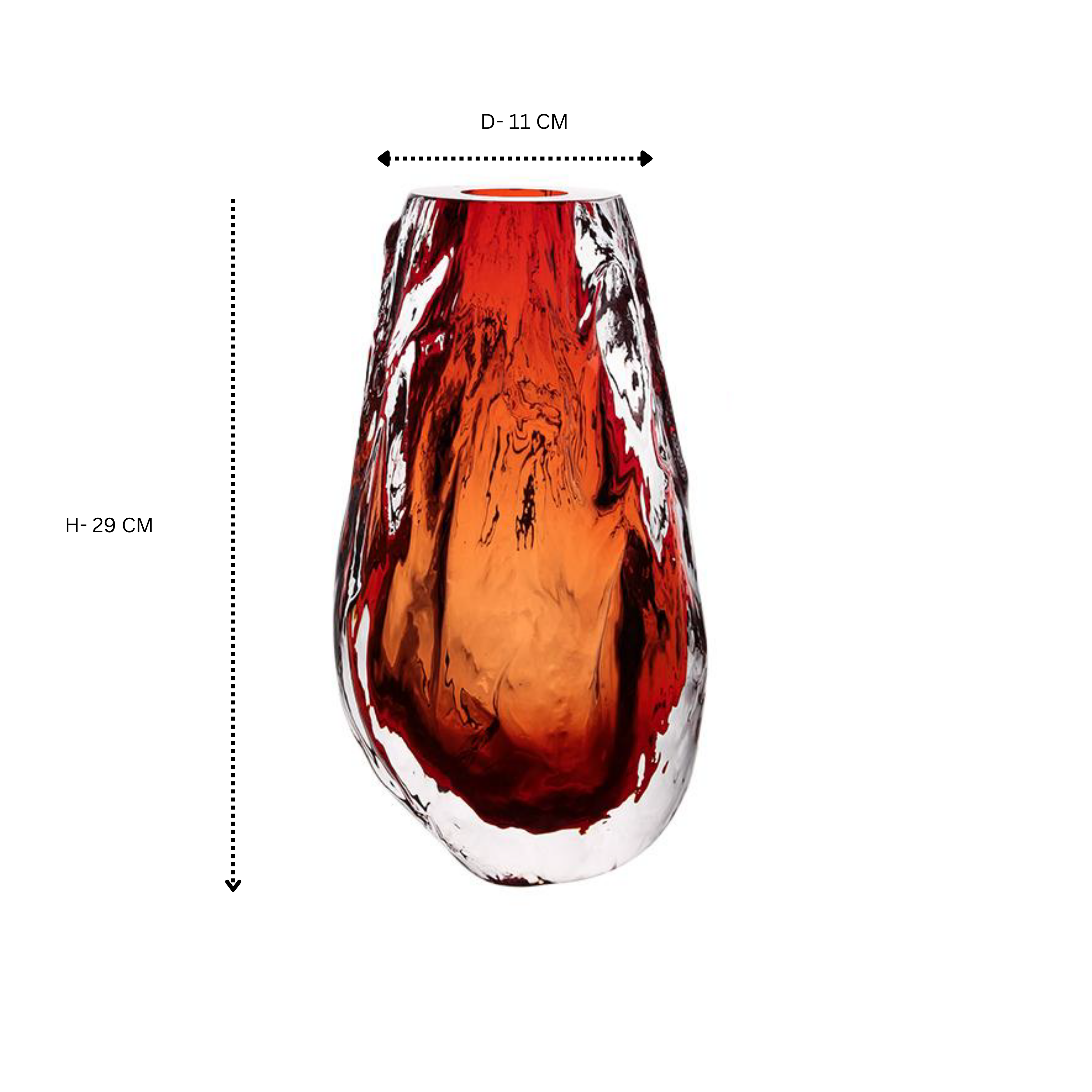 Crystal Flame Vase Large