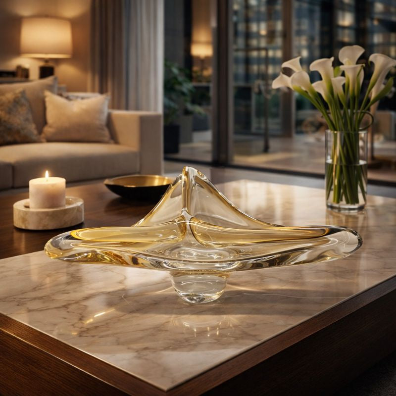 Crystal Triangular Arc Bowl Large