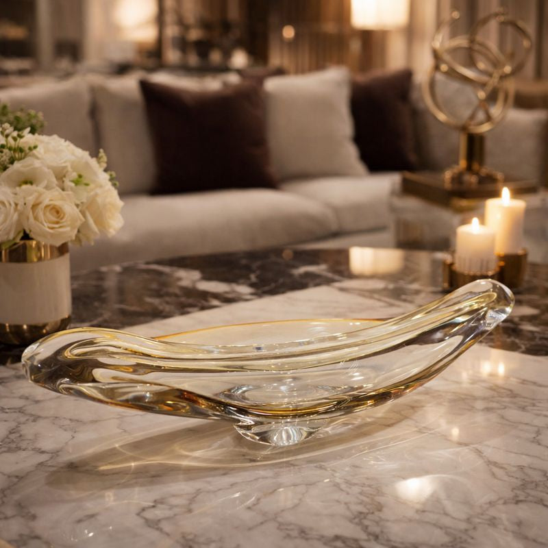 Crystal Rectangular Arc Bowl Small