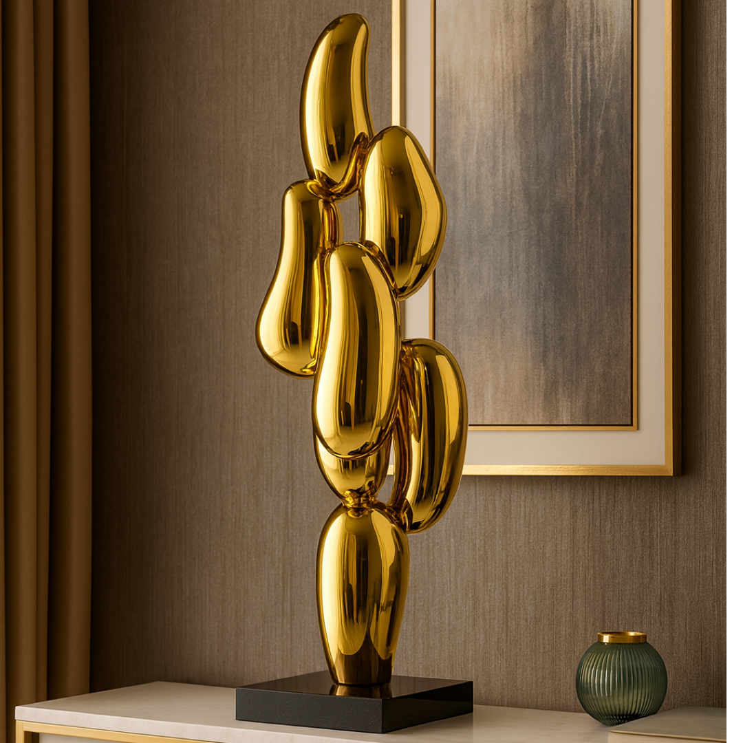 Modern Abstract Chrome Sculpture crystal