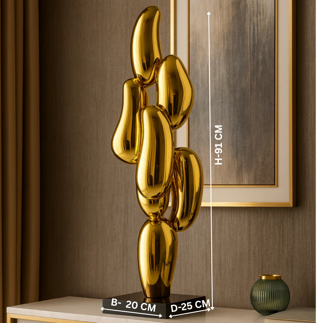 Modern Abstract Chrome Sculpture crystal