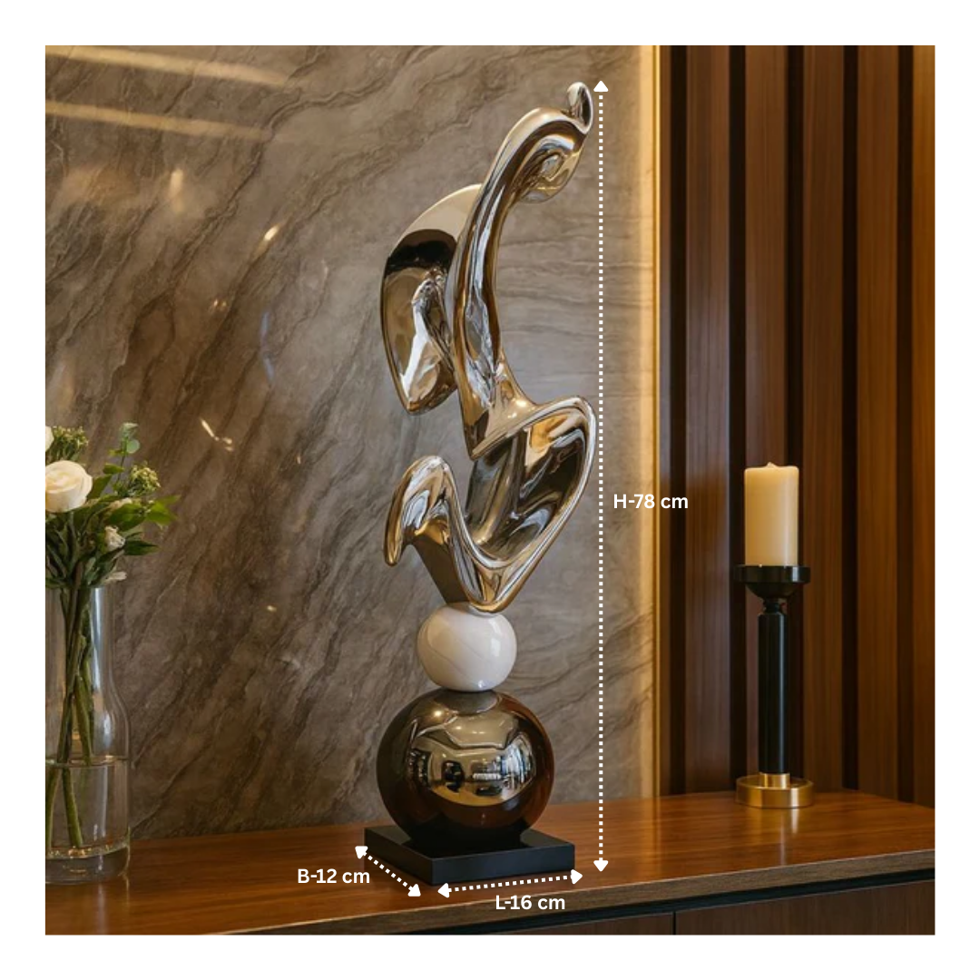 Abstract Sculpture on Sphere Silver