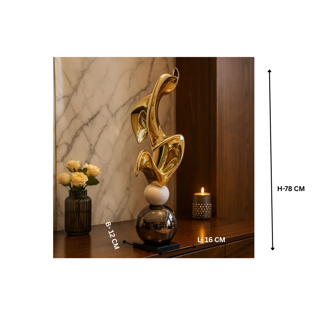 Abstract Sculpture on Sphere Golden