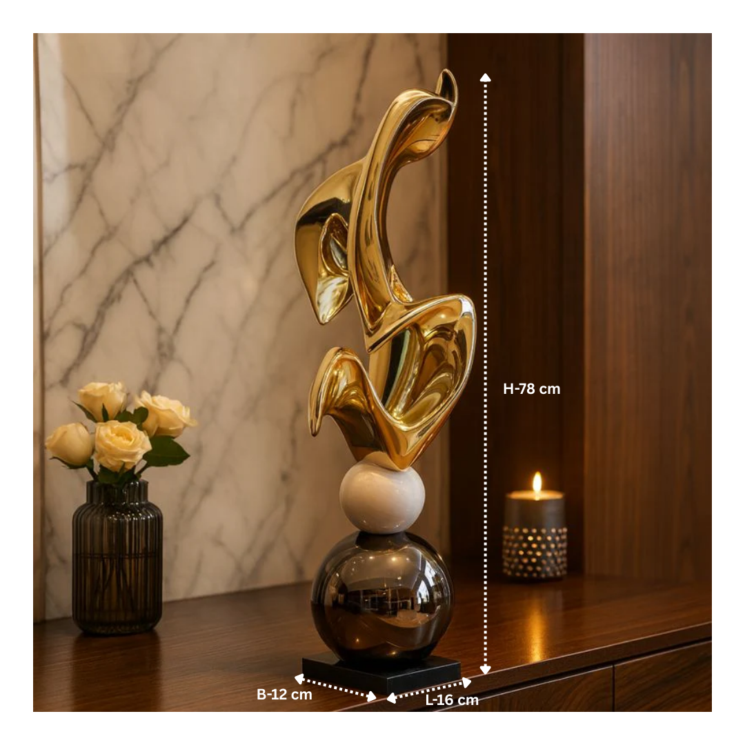 Abstract Sculpture on Sphere Golden