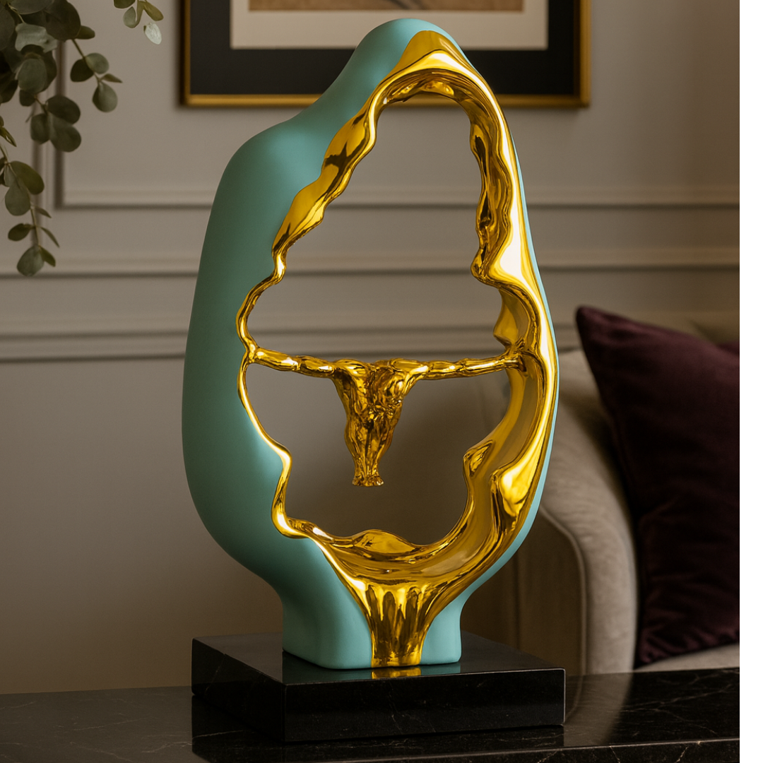 Longhorn Bull in Abstract Frame