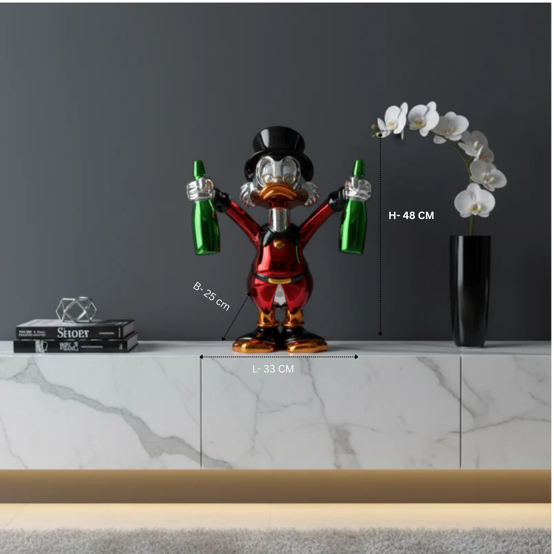 Duck Champagne Bottle Showpiece crystal