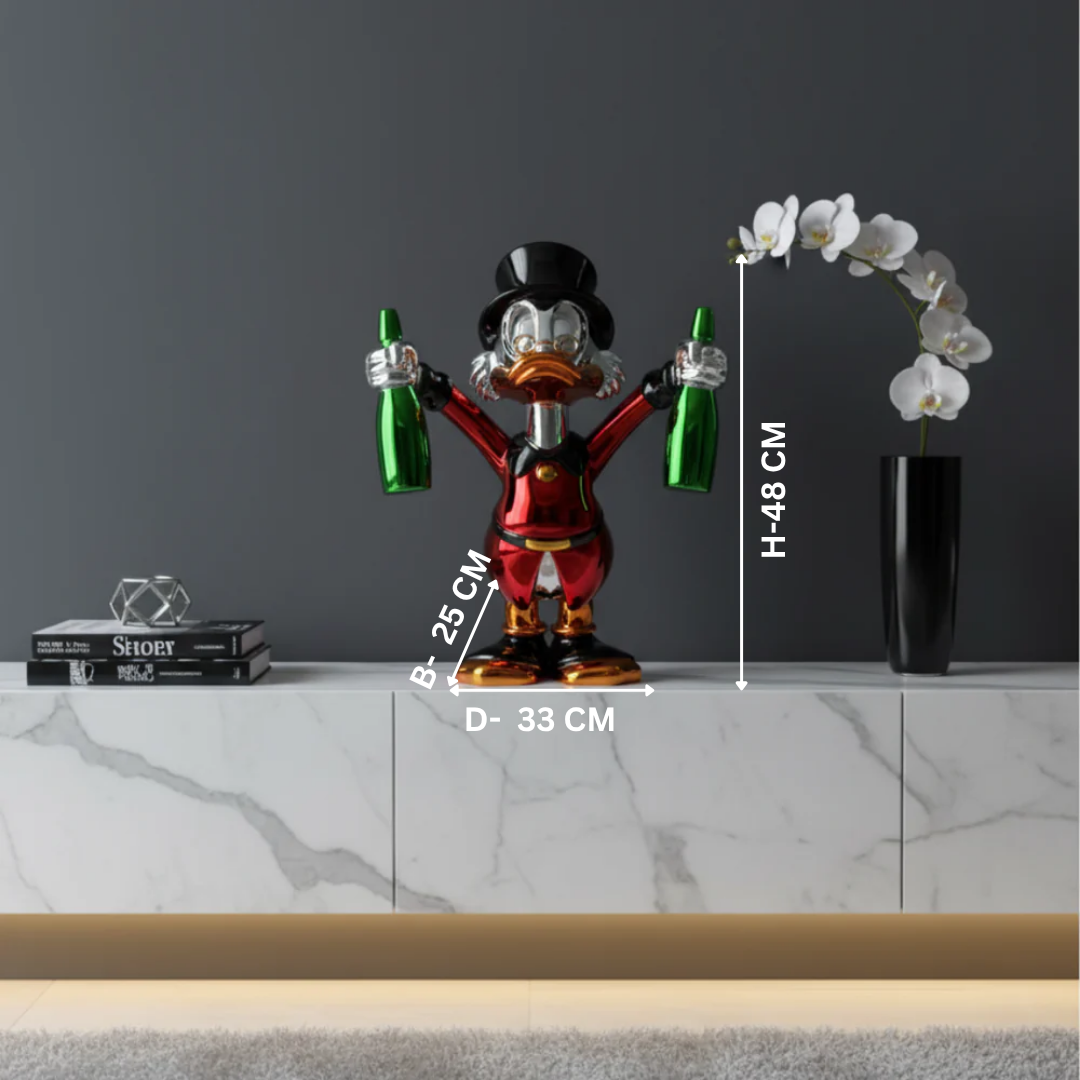Duck Champagne Bottle Showpiece crystal
