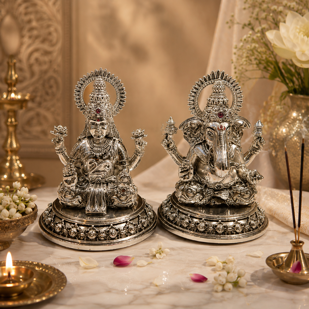 Chakra Laxmi Ganesh Silver