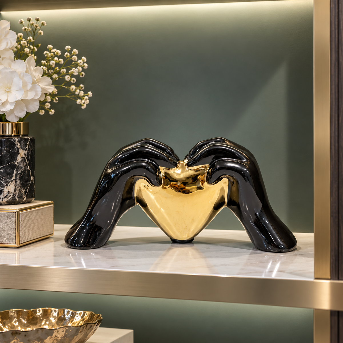 Eternal Love Hand Heart Showpiece