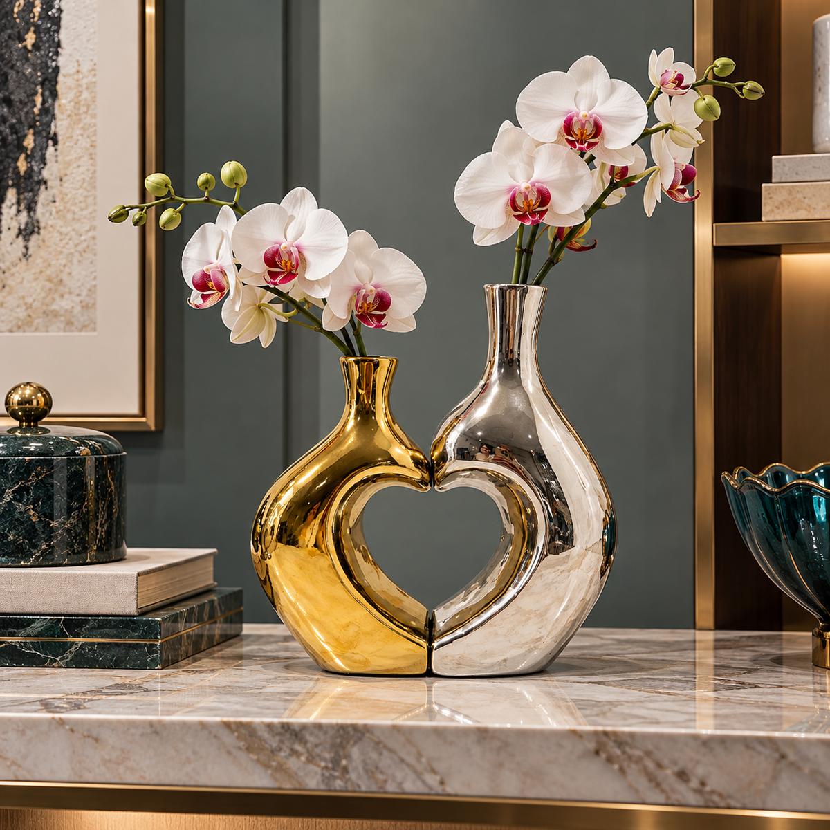 Eternal Heart Dual Flower Vase