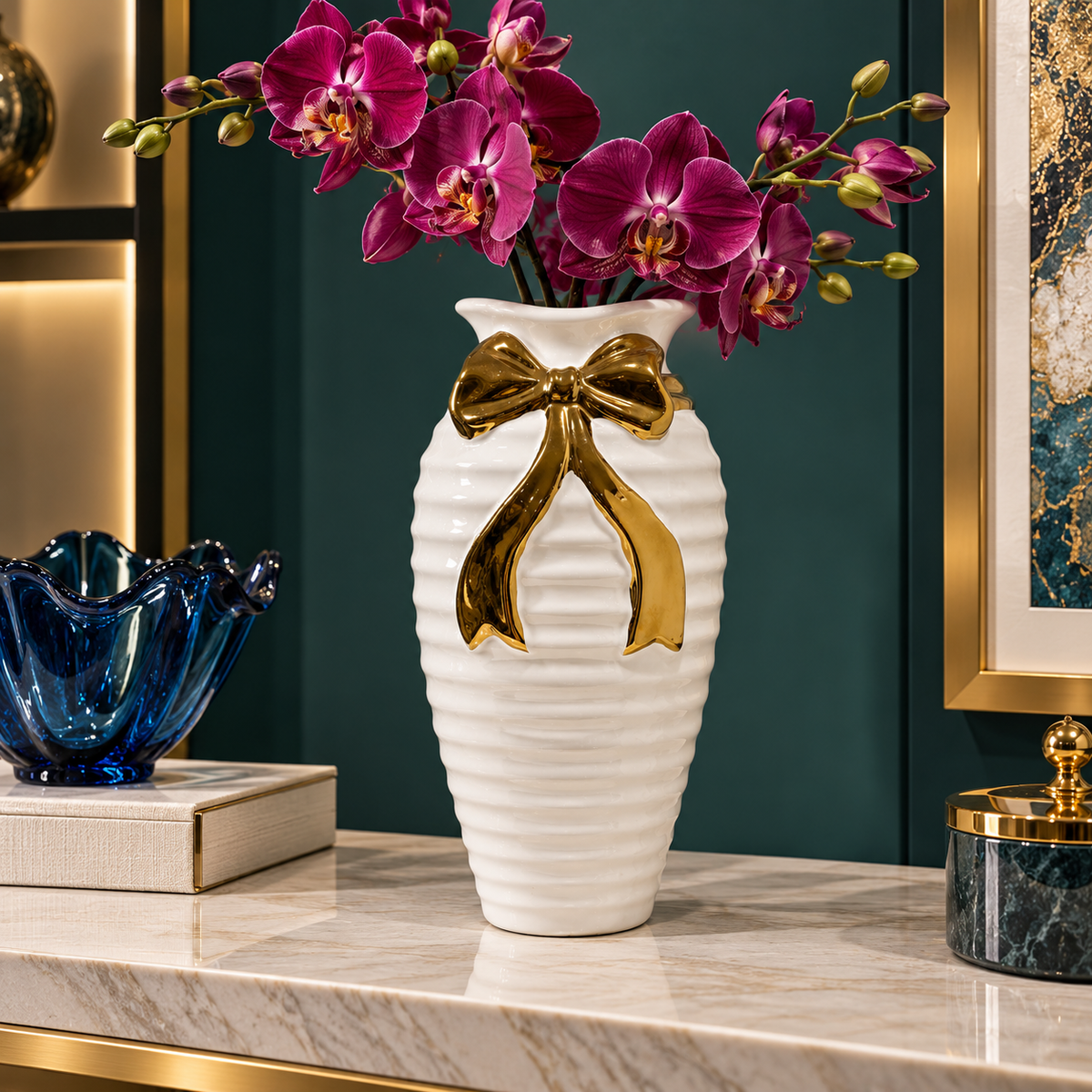 Elegant Bow Decorative Flower Vase