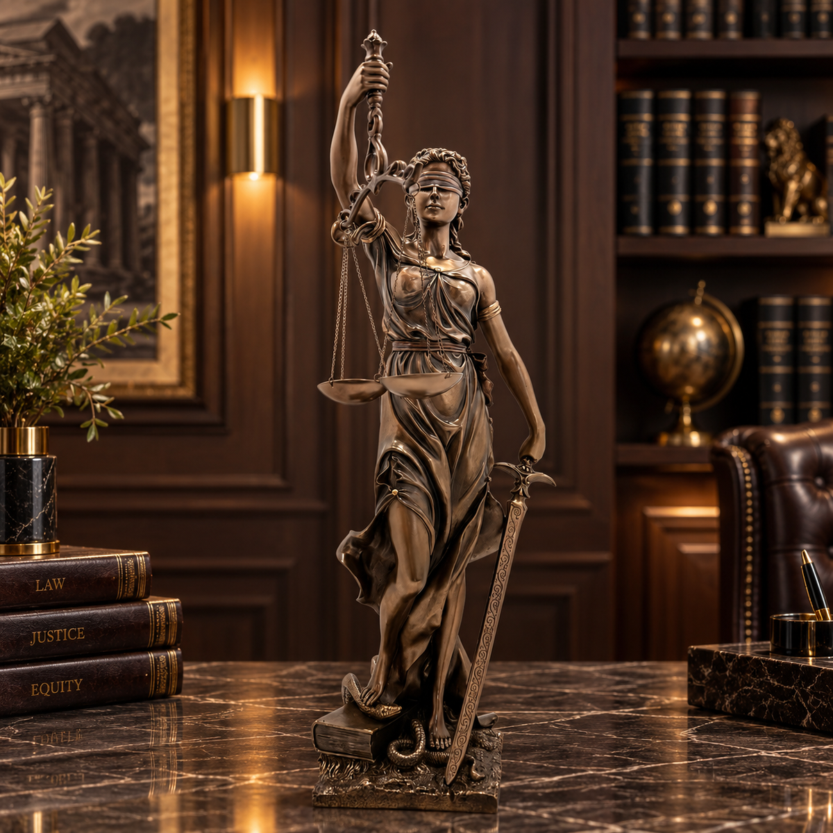 Greek goddess justice figure