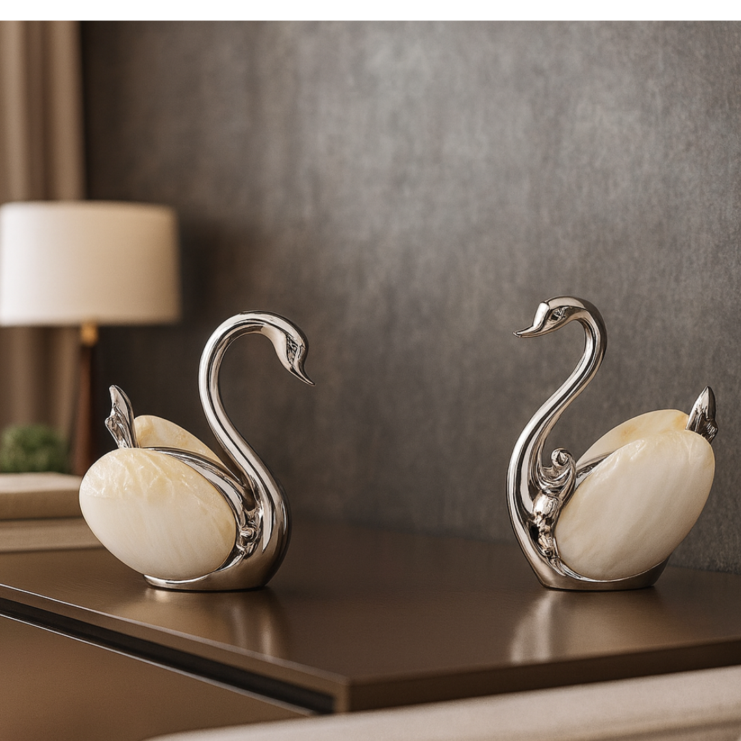 Set of 2 Swan Rose Gold