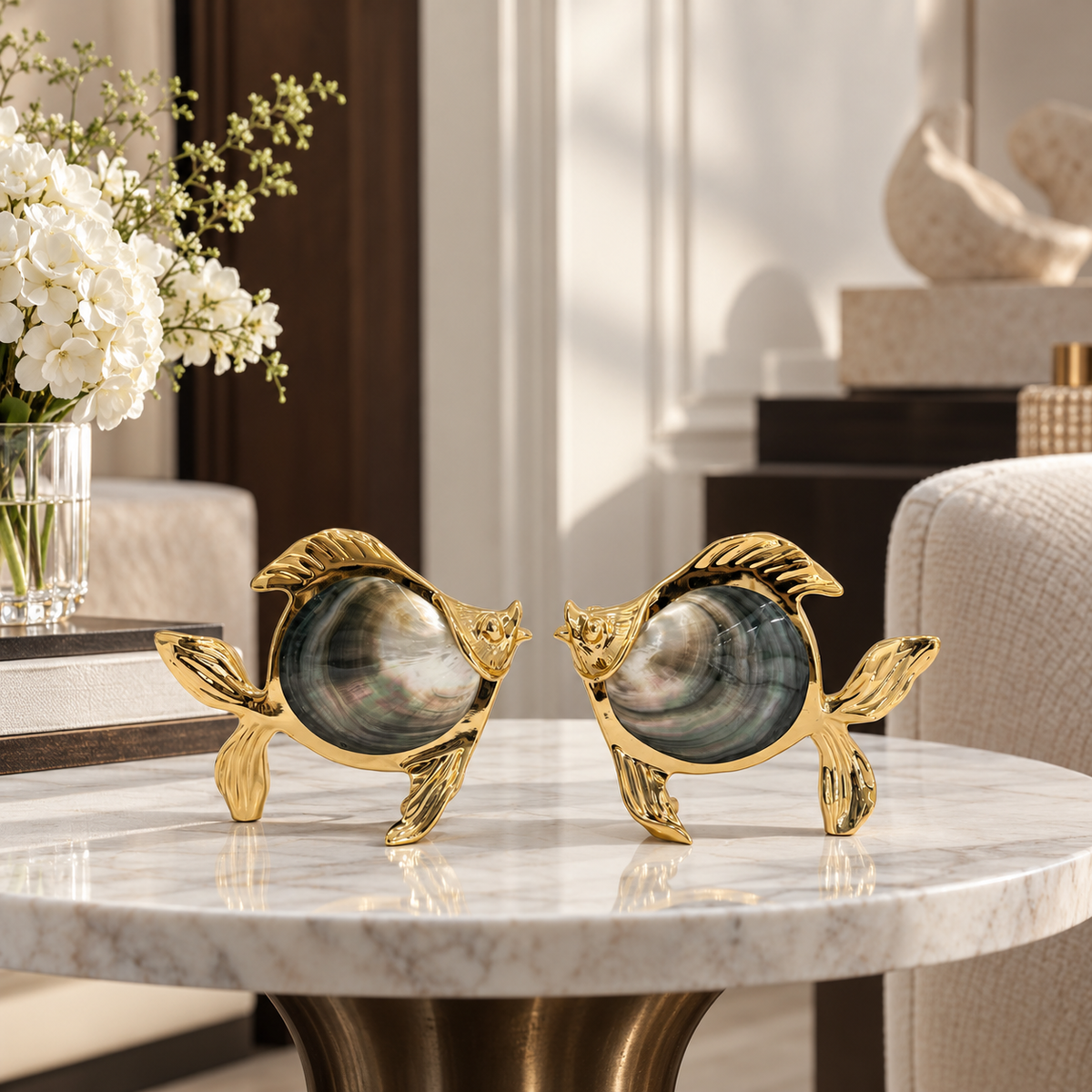 Set of 2 Shell Fish Rose Gold