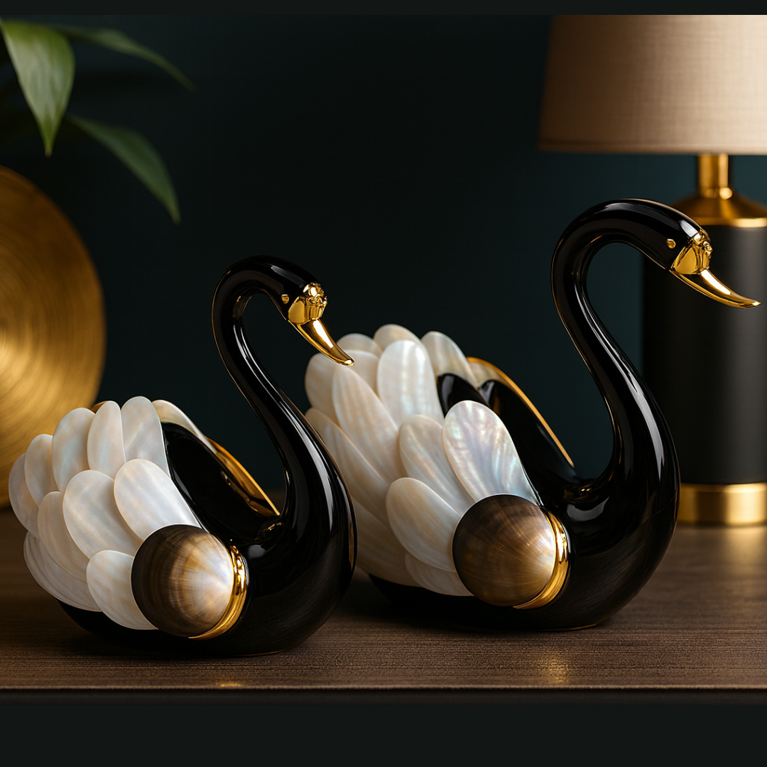Set of 2 Swan Black