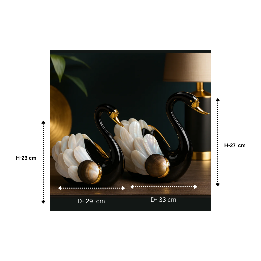 Set of 2 Swan Black
