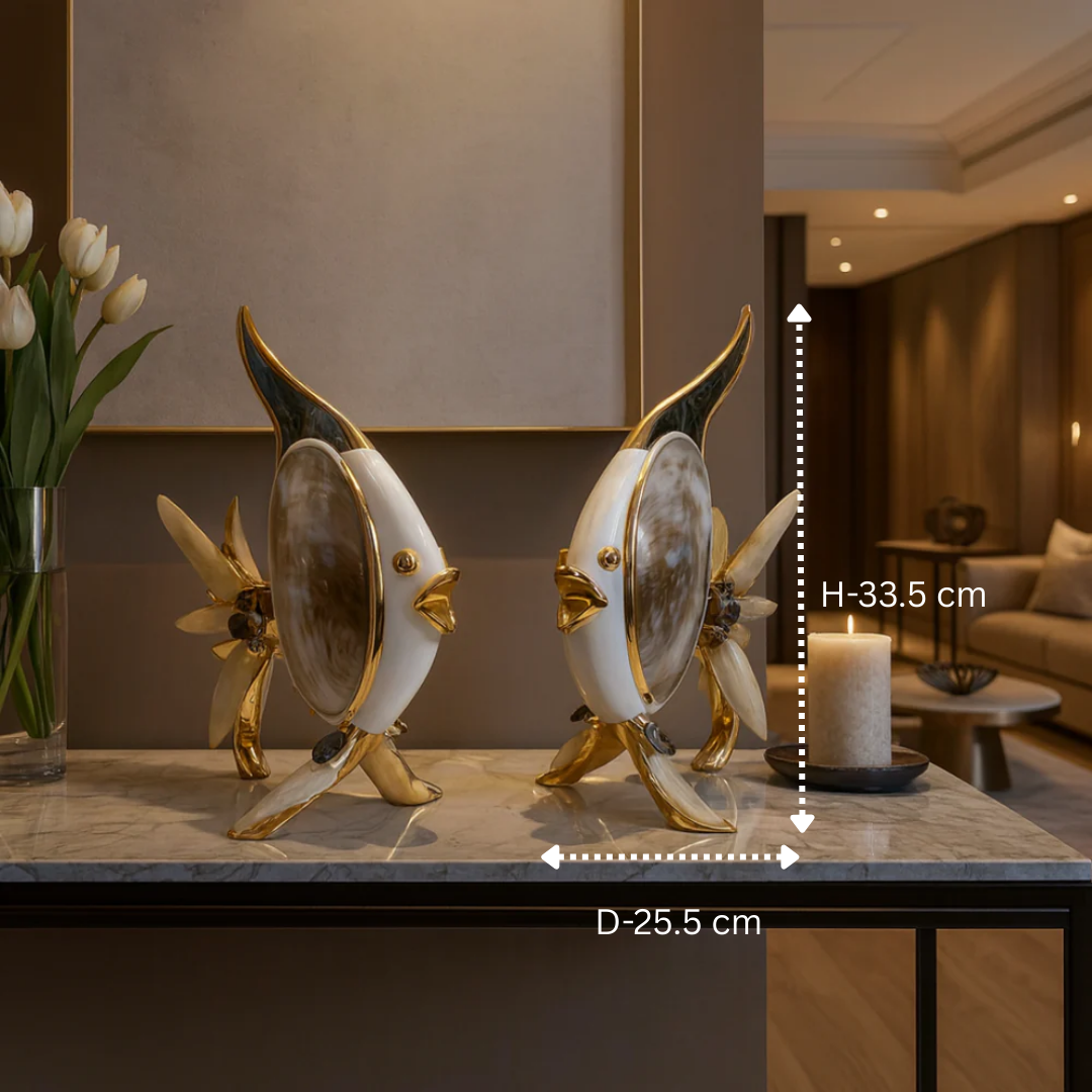 Set of 2 Shell Fish Golden