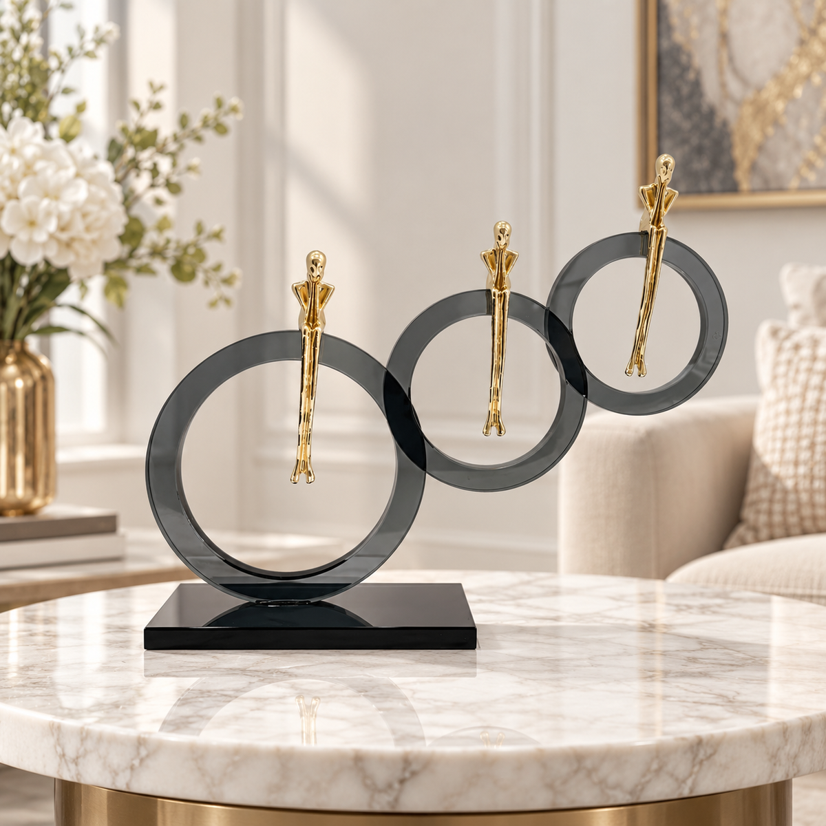 Triple Halo Ring Sculpture
