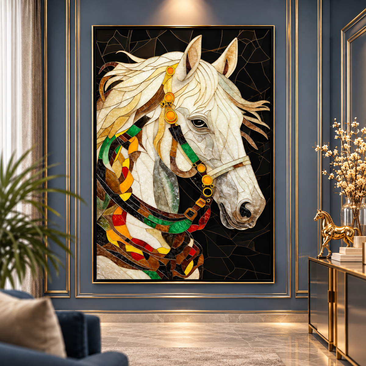 Celestial mane horse wall art set