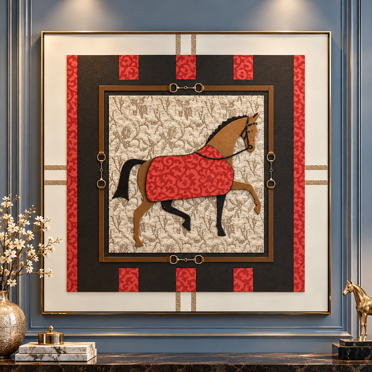 Maison orange equestrian framed wall art