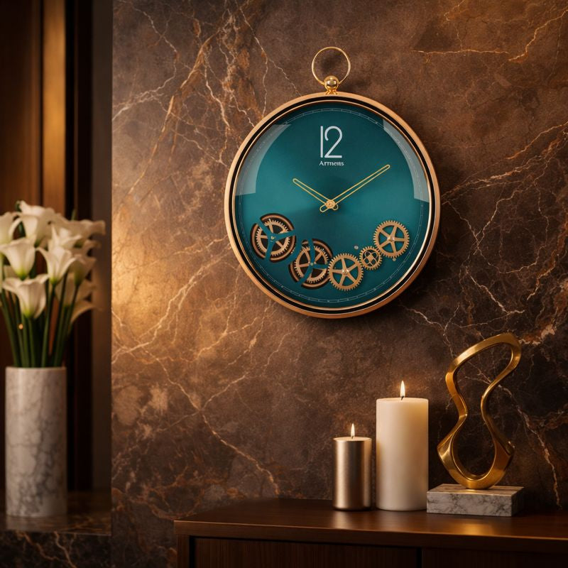 The Circle Of Time Wall Clock- Blue