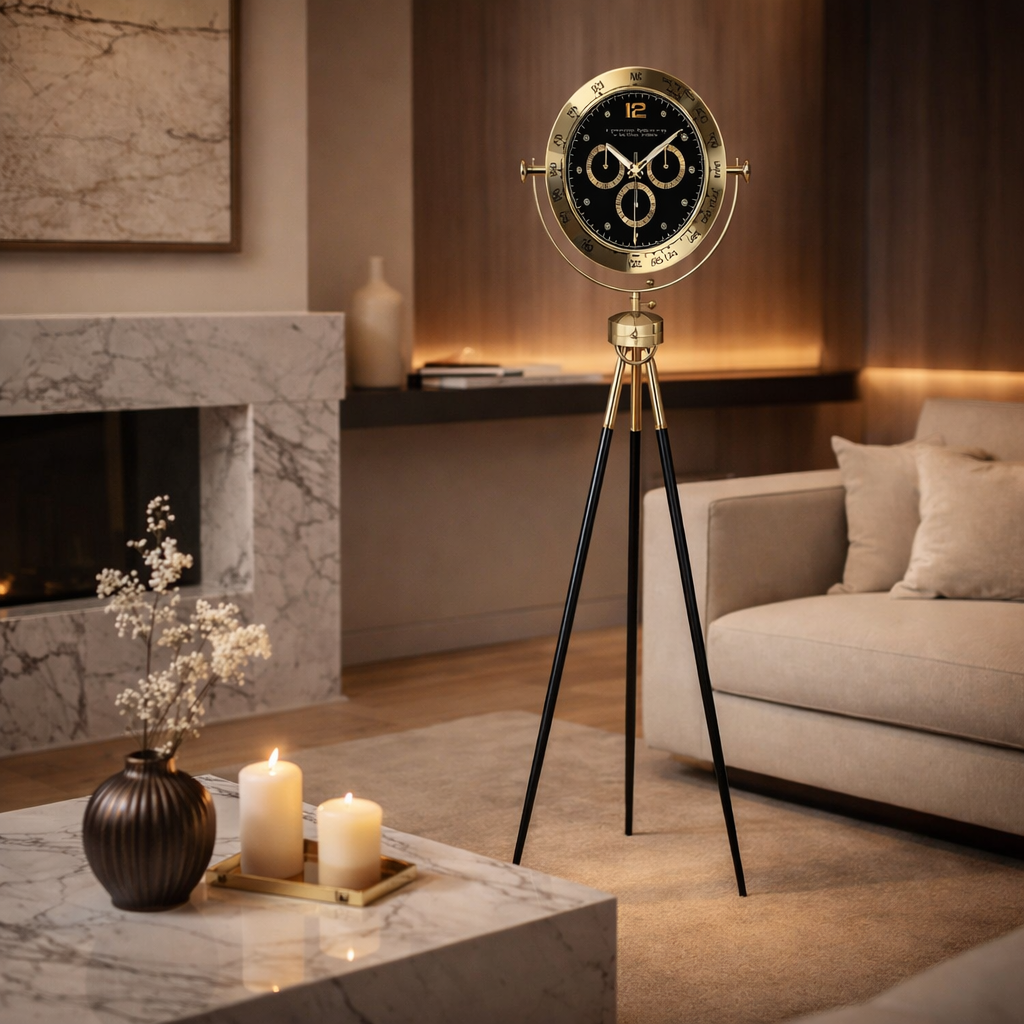 Golden Gem Clock- Black