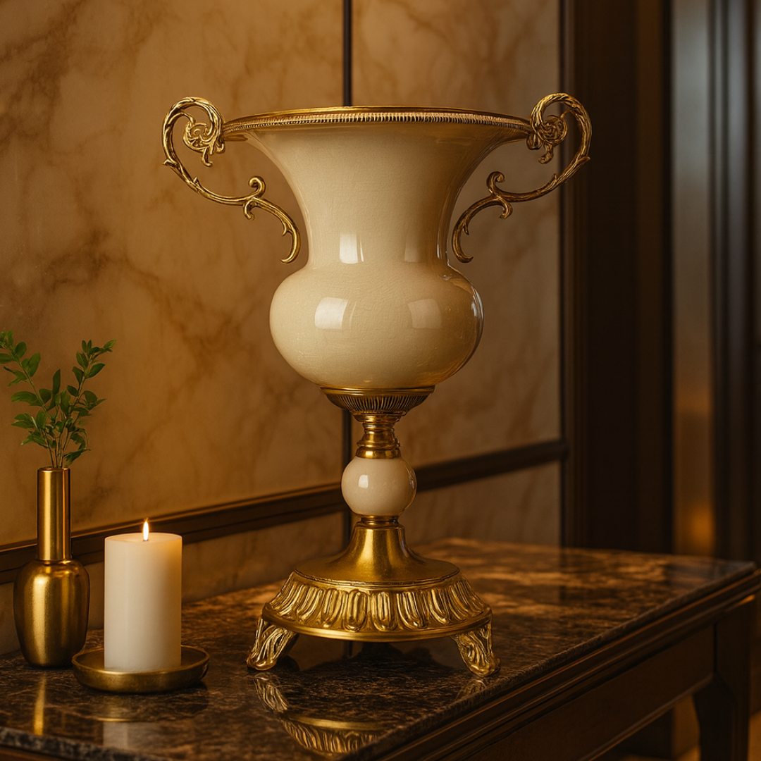 Regal Aura Vase- White