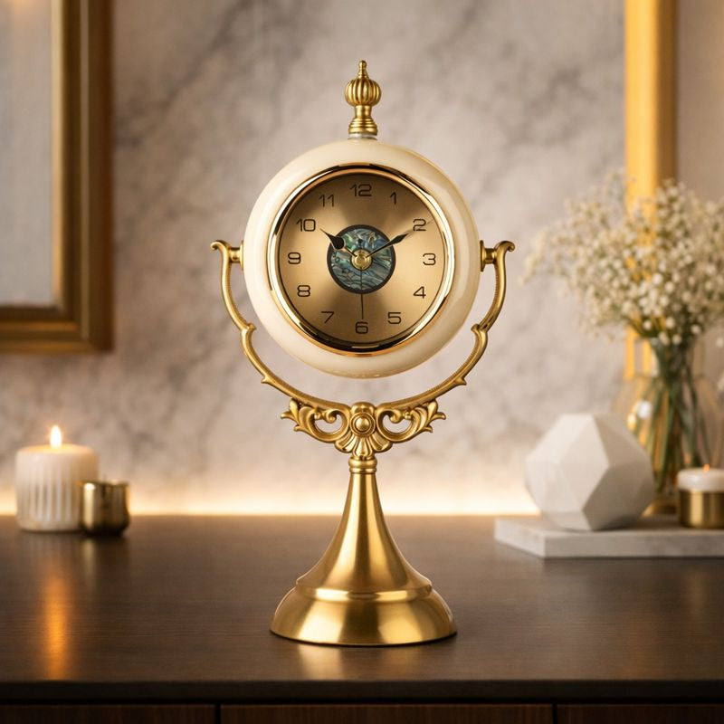 Royal Crest Clock- White