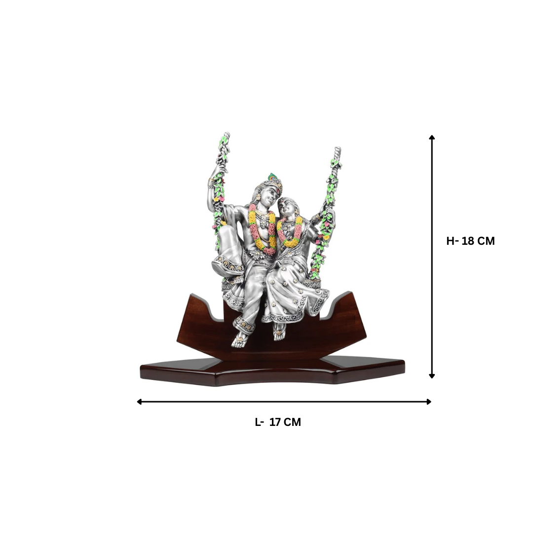 Radha Krishna on Swing Colored Small