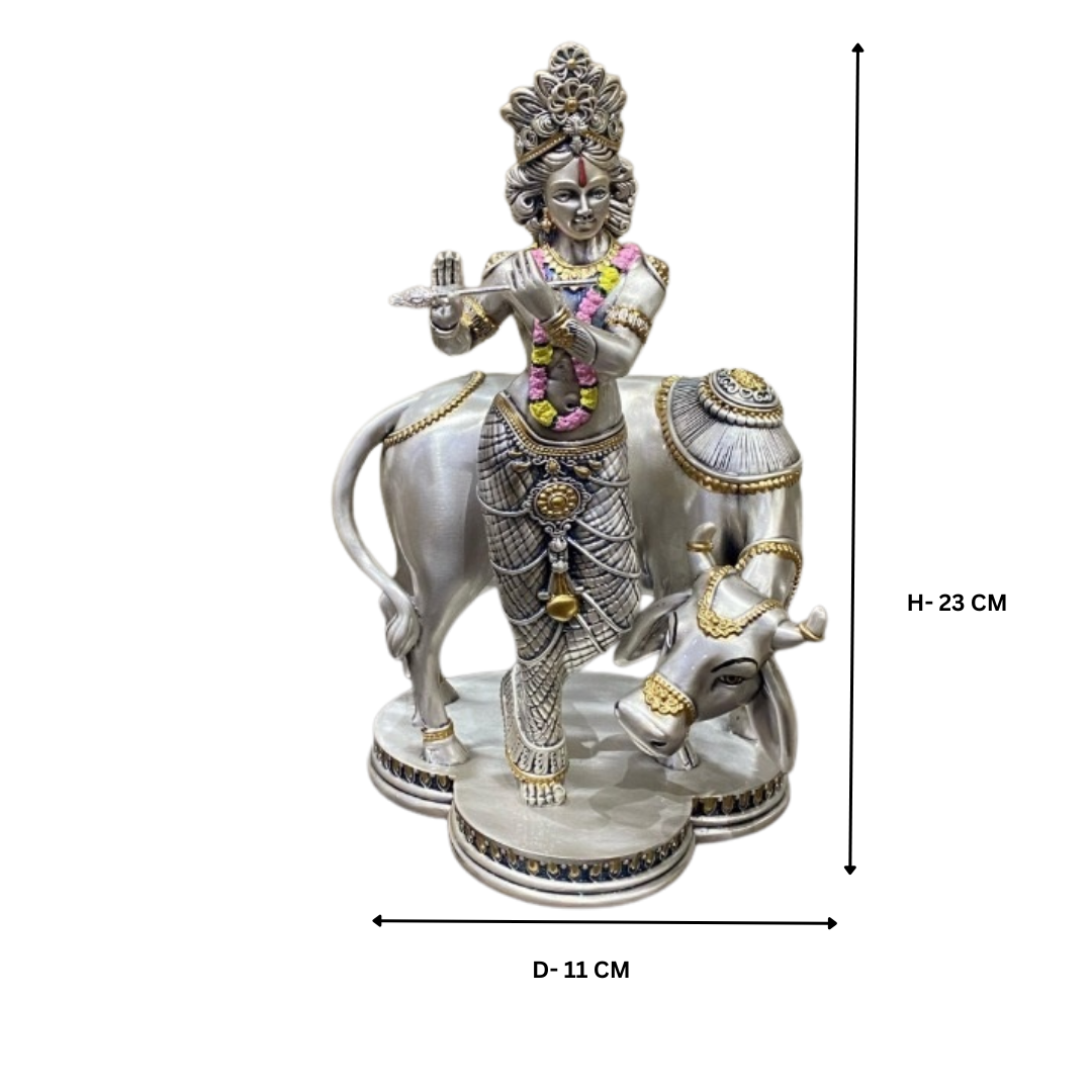 Standing Cow Krishna 9inch Colored