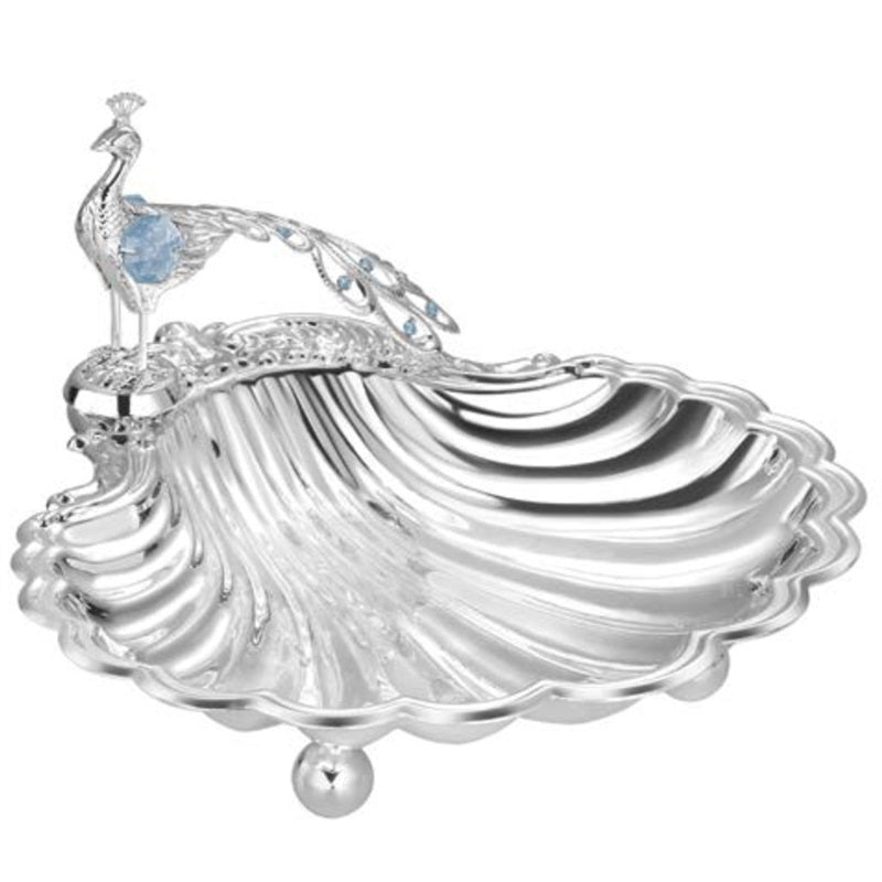 Sea Shell Platter with Peacock Small
