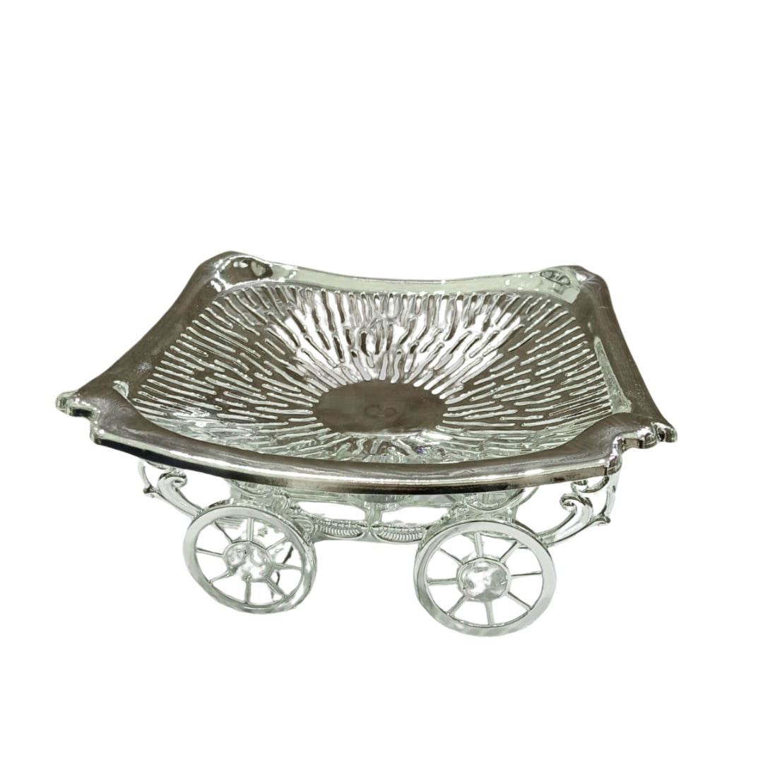 Platter on Wheels Silver