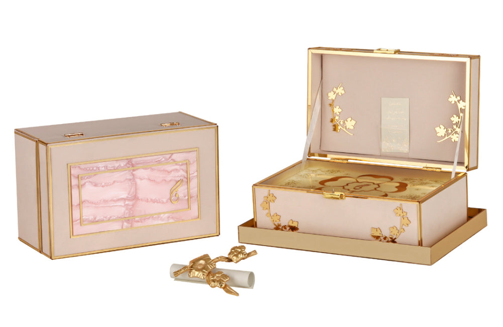 Luxurious Pink & Gold Invitation Box Set