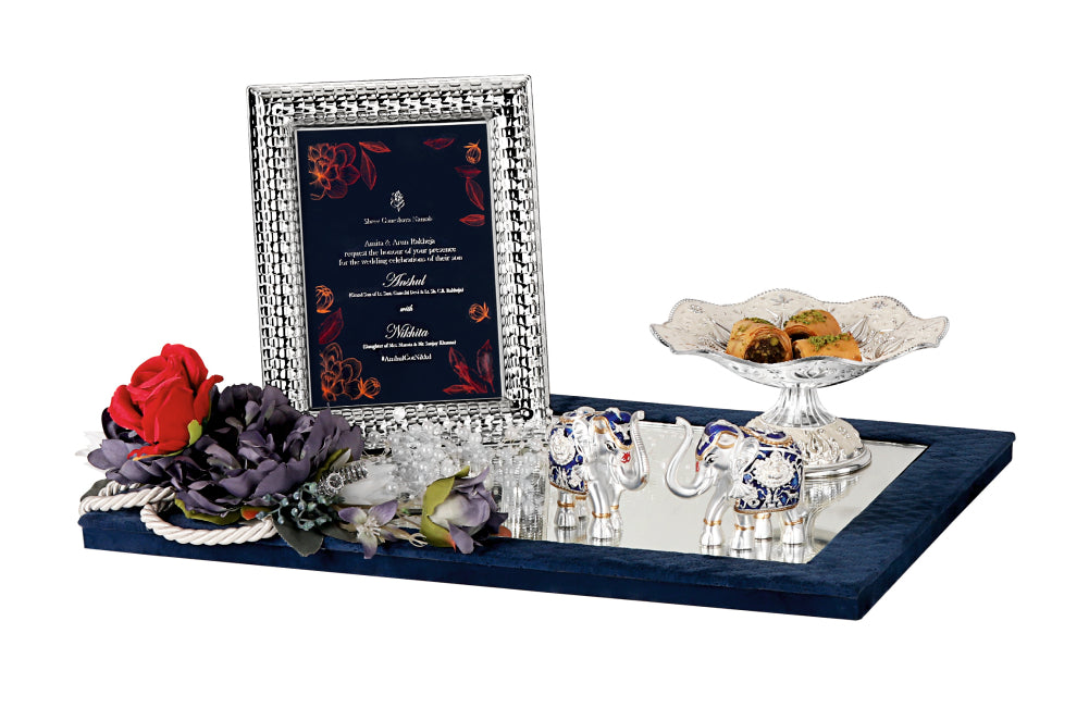 Premium Silver-Themed Invitation Tray