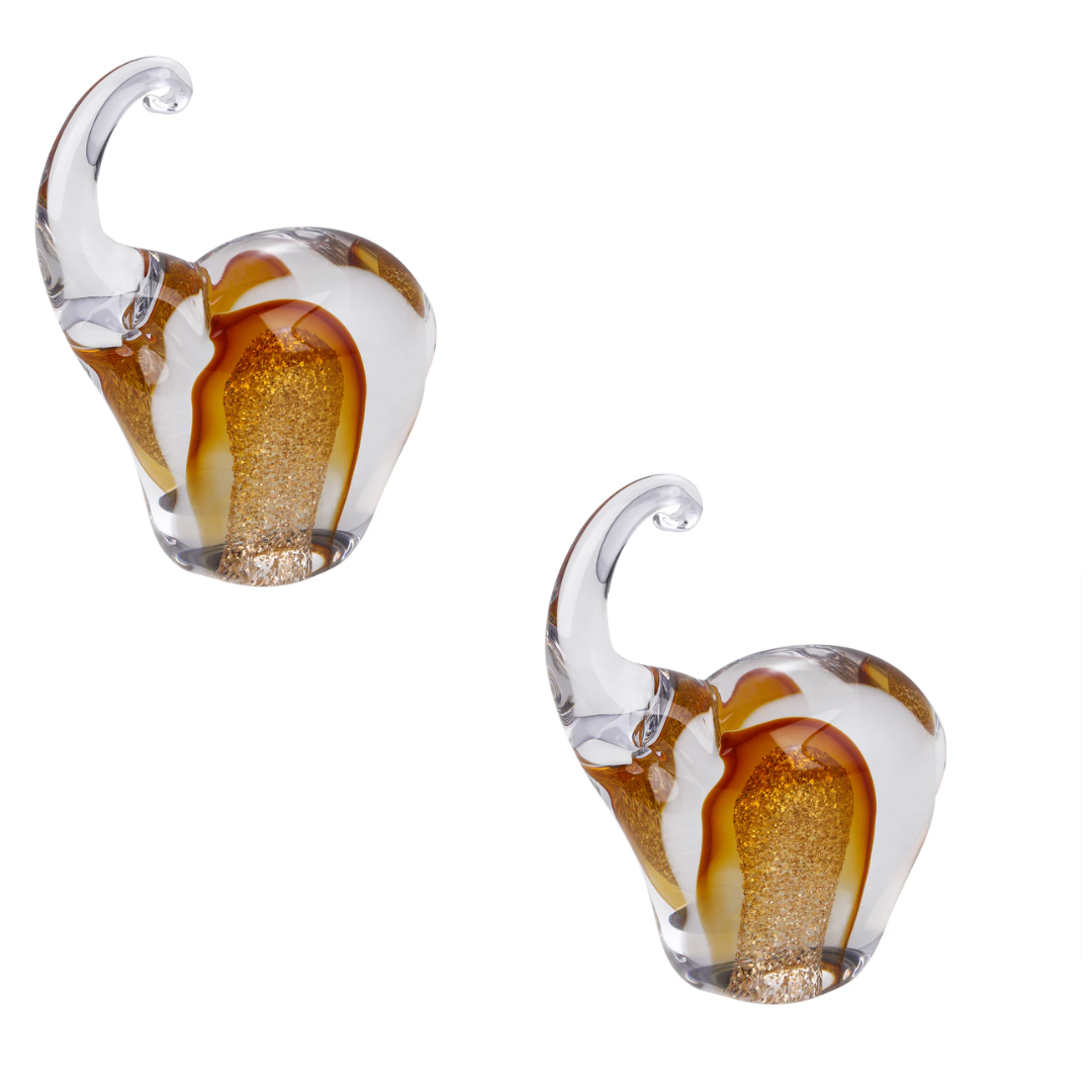 Crystal Crest Elephant Set of 2