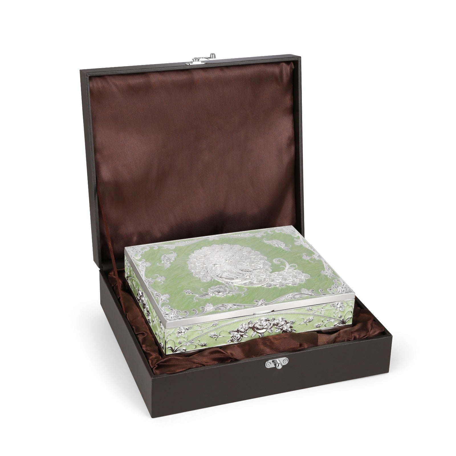 Peacock Dry Fruit Box 4 in 1 (Green) | Buy Dry Fruit Box 4 in 1 Online | Momentz