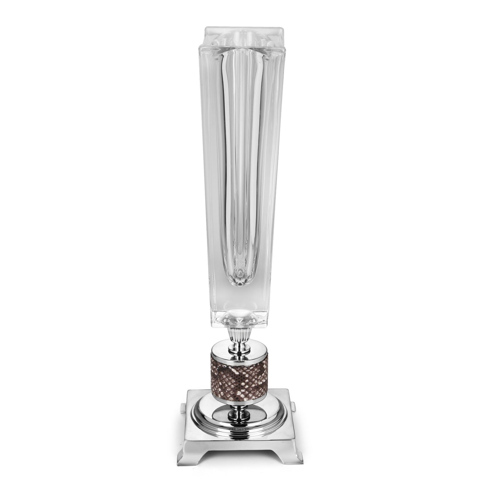 Leopard Design Flower Vase Silver LARGE