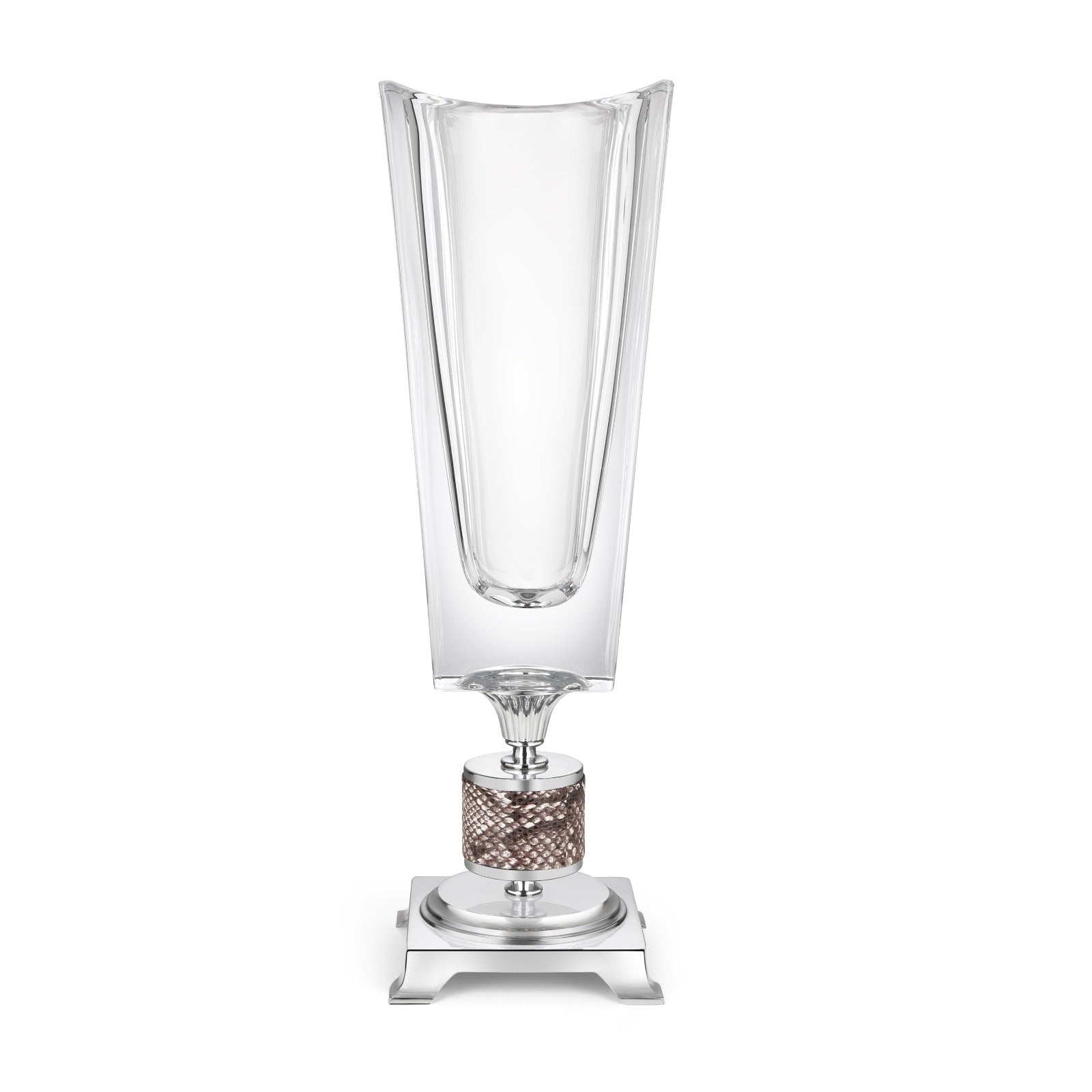 Leopard Design Flower Vase Silver LARGE