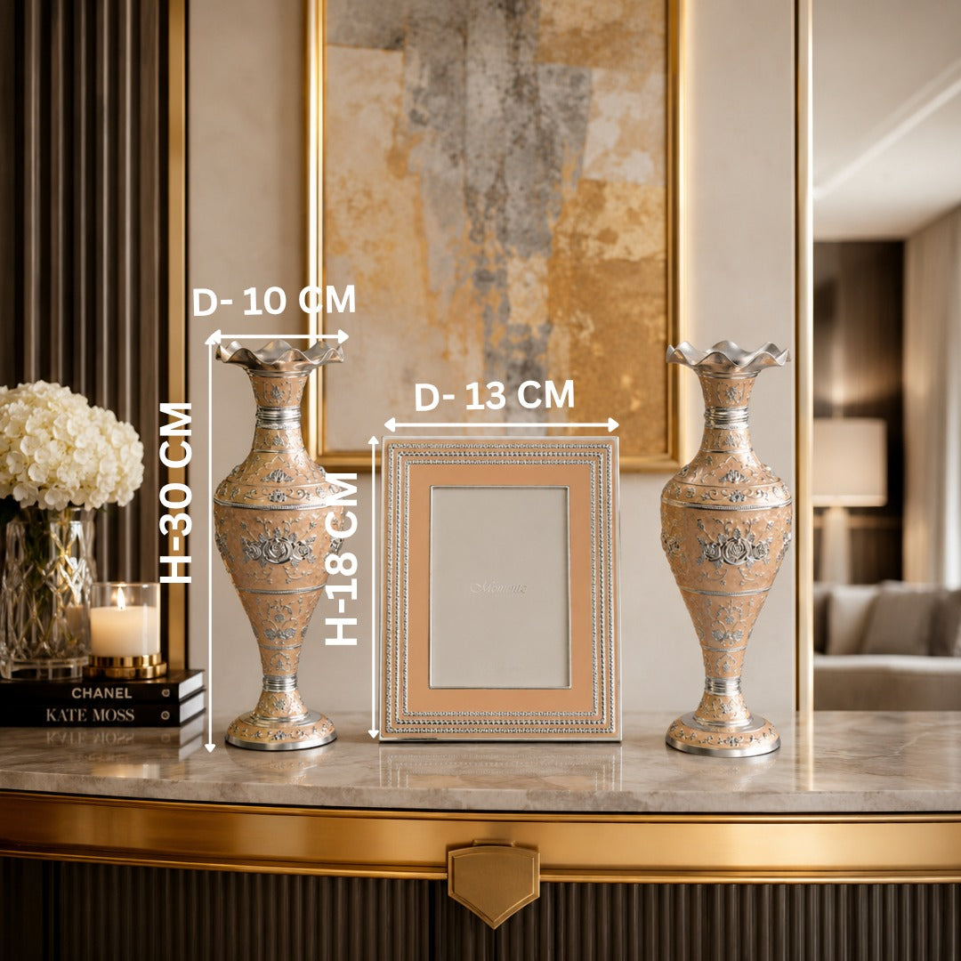 Set of 2 vase with luxury Photo frame