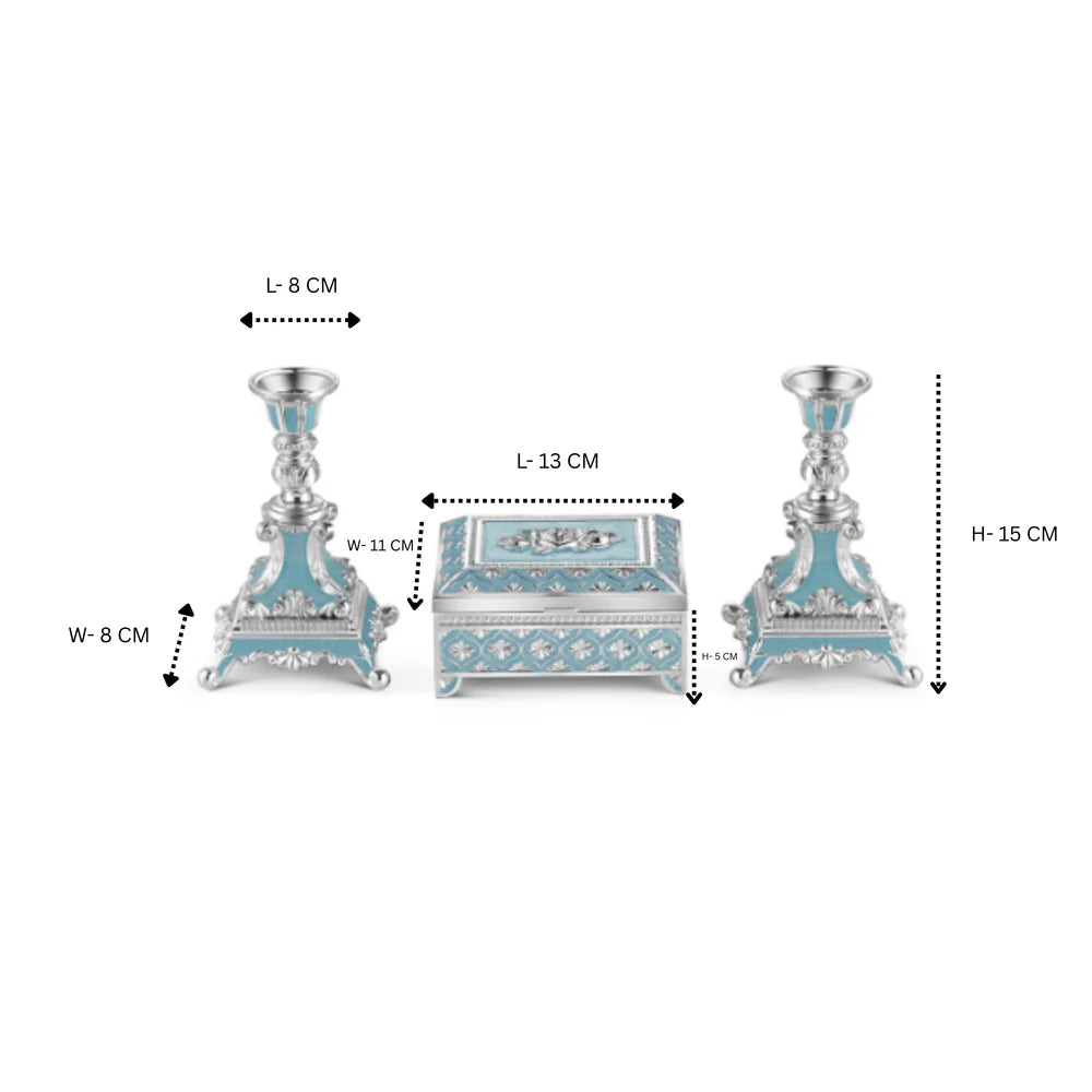 Set of 2 Candle stand + jewellery box